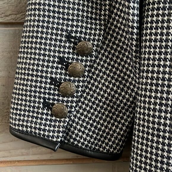 $199 Sam Edelman Margot Embellished Faux Leather Trim One Button Blazer S - Picture 5 of 9